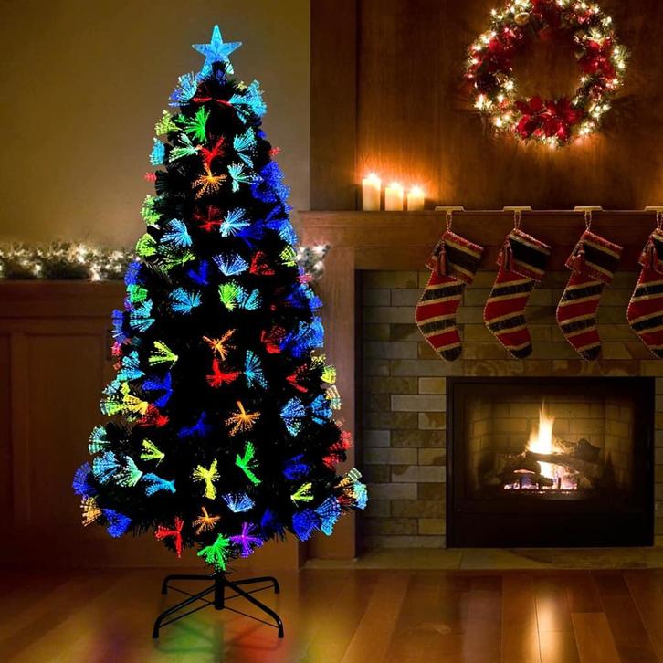vidaXL Kunstkerstboom met 160 LED met standaard Groen 150 cm, Diversen, Kerst, Nieuw, Verzenden