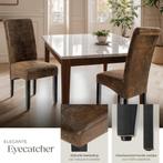 Eetkamerstoelen - Set van 4 - Kunstleer - Bruin - Tectake® •, Huis en Inrichting, Stoelen, Verzenden, Zo goed als nieuw