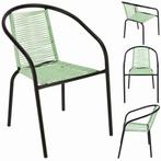Tuinstoel staal met gevlochten zitting – 72 cm – groen, Tuin en Terras, Ophalen of Verzenden, Nieuw