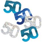 50 Jaar Confetti Zak Blauw 14gr, Verzenden, Nieuw