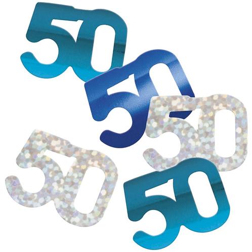 50 Jaar Confetti Zak Blauw 14gr, Hobby en Vrije tijd, Feestartikelen, Nieuw, Verzenden
