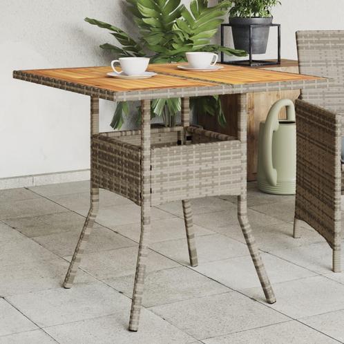 vidaXL Tuintafel met acaciahouten blad 80x80x75 cm poly, Tuin en Terras, Tuintafels, Nieuw, Verzenden