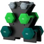 SPORTNOW Dumbbell Set 6 Korte Dumbbells Met Dumbbell Stand,, Verzenden, Nieuw