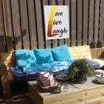 Tuinposter - Gold Love Live Laugh - 100x70cm, Ophalen of Verzenden, Nieuw