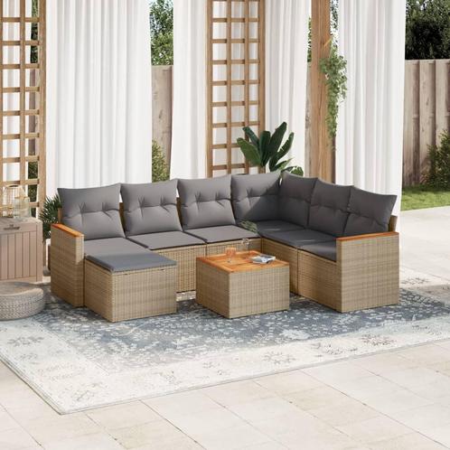 vidaXL 8-delige Loungeset met kussens poly rattan gemengd, Tuin en Terras, Tuinsets en Loungesets, Loungeset, Nieuw, Rotan, Verzenden