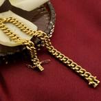 Massief gouden gourmetschakel armband | 19,5 cm (unisex), Sieraden, Tassen en Uiterlijk, Armbanden, Ophalen of Verzenden, Gebruikt
