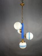 Lamp - Hanger - 4 bollen uit het atoomtijdperk. - Kristal,, Antiek en Kunst