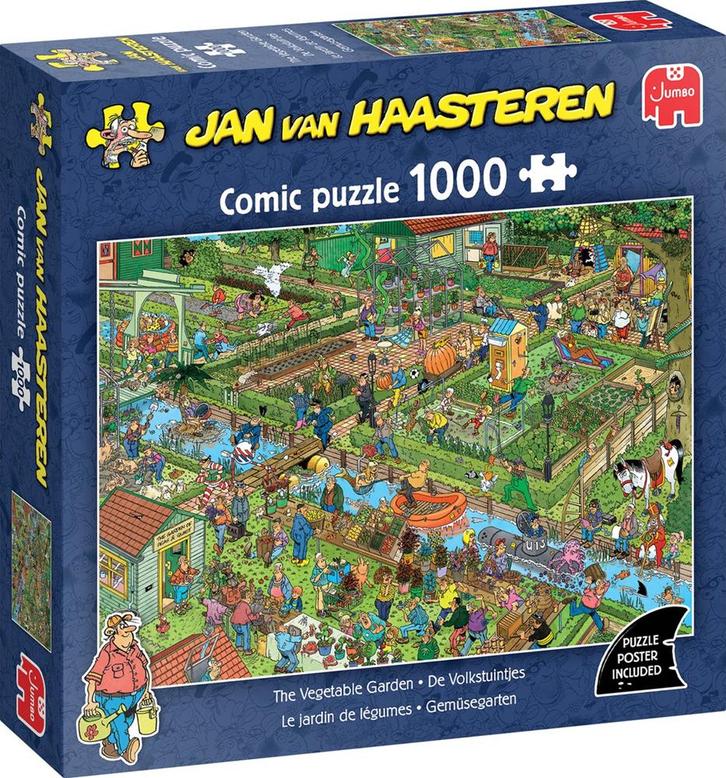 Jan van Haasteren - De Volkstuintjes Puzzel (1000 stukjes) |, Hobby en Vrije tijd, Denksport en Puzzels, Nieuw, Verzenden