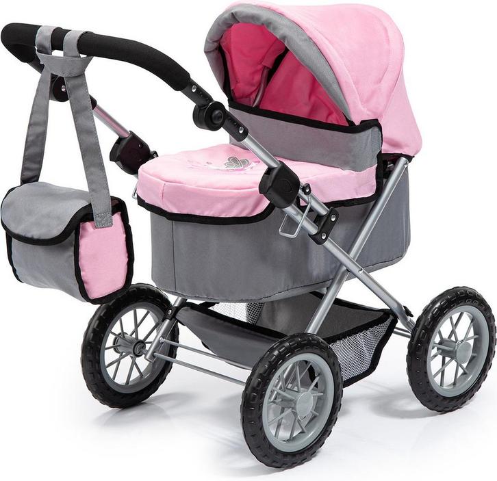 Bayer Design - Poppenwagen Trendy - Grijs en roze, Kinderen en Baby's, Speelgoed | Poppen, Zo goed als nieuw, Ophalen of Verzenden