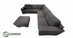 Refurbished 6-zits hoekbank donkergrijs met 6mnd garantie!, Huis en Inrichting, Banken | Bankstellen, Gebruikt, Hoekbank, 300 cm of meer