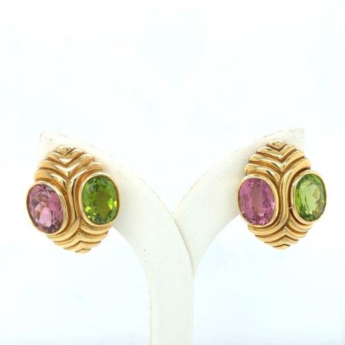 Bvlgari - Clip-on oorbellen - 18 karaat Geel goud Toermalijn, Sieraden, Tassen en Uiterlijk, Antieke sieraden
