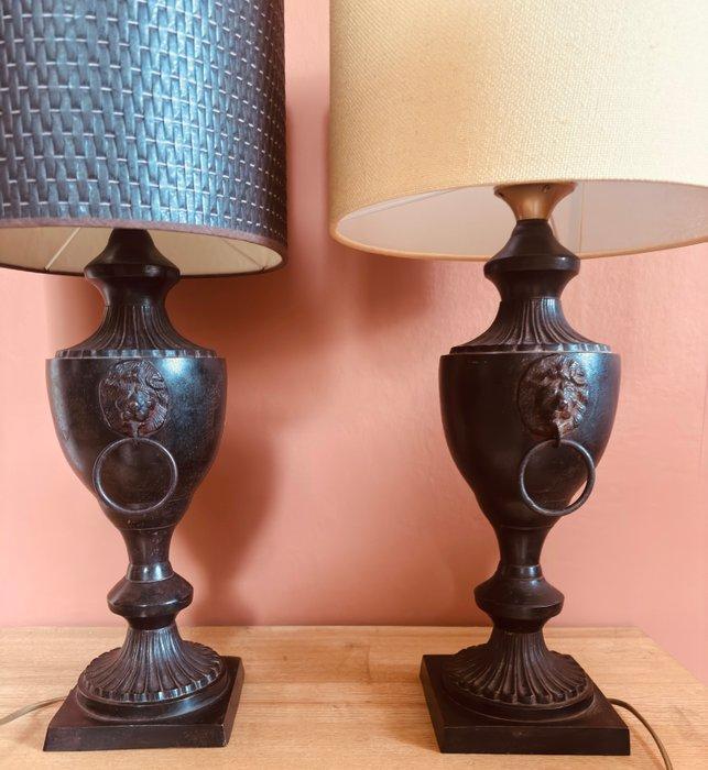 Tafellamp (2) - Metaal - Set lampen met leeuwenkop, Antiek en Kunst, Curiosa en Brocante