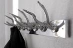 Decoratieve wandkapstok DEER 50cm zilver gepolijst aluminium, Ophalen of Verzenden, Nieuw