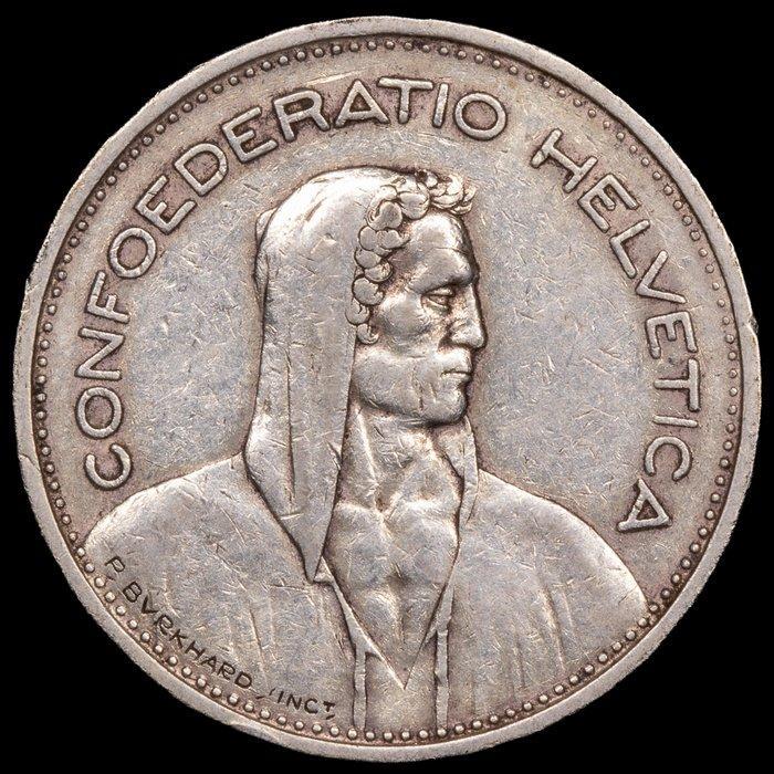 Zwitserland. 5 Francs 1932-1933 (2 monedas) (Zonder, Postzegels en Munten, Munten | Europa | Niet-Euromunten