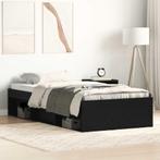 vidaXL Bedframe zonder matras 90x190 cm spaanplaat zwart, Huis en Inrichting, Slaapkamer | Bedden, 90 cm, Eenpersoons, Bruin, Verzenden