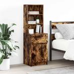 vidaXL Nachtkastje 39x35x125 cm bewerkt hout gerookt, Verzenden, Nieuw, Hout