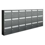 Brievenbusunit Flow set wand 6-breed, 3-hoog - antraciet, Verzenden, Nieuw