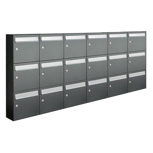 Brievenbusunit Flow set wand 6-breed, 3-hoog - antraciet, Tuin en Terras, Brievenbussen, Nieuw, Verzenden