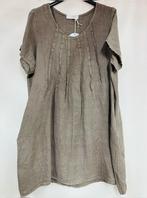 Puur linnen jurk - korte mouwen - ronde hals - zijzakken -, Nieuw
