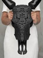 Geen reserveringsprijs - Indrukwekkende zwarte koeienschedel