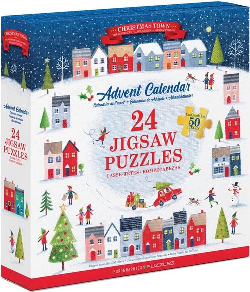 Advent Calendar - Christmas Town (24x50 stukjes) |, Hobby en Vrije tijd, Denksport en Puzzels, Nieuw, Verzenden