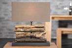 Handgemaakte tafellamp PERIFERE 40 cm bruine drijfhout, Huis en Inrichting, Lampen | Tafellampen, Nieuw, Ophalen of Verzenden