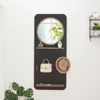 Wandkapstok Helsinge met spiegel en planken 140x59,5x16 cm z, Huis en Inrichting, Kasten | Kledingkasten, Verzenden, Nieuw