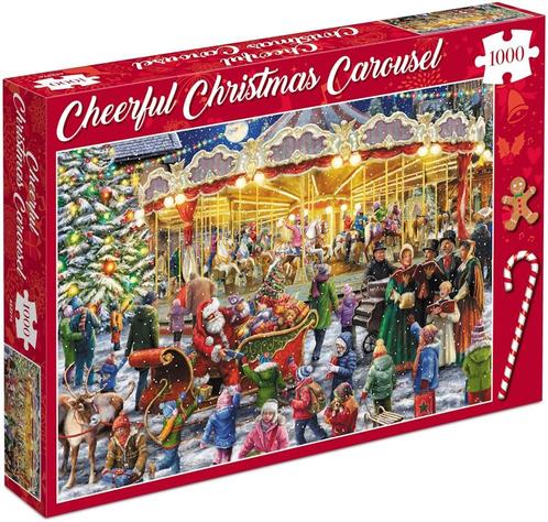 Cheerful Christmas Carousel Puzzel (1000 stukjes) | Tuckers, Hobby en Vrije tijd, Denksport en Puzzels, Nieuw, Verzenden