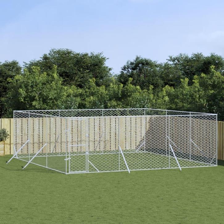 vidaXL Hondenkennel voor buiten 6x6x2 m gegalvaniseerd staal, Dieren en Toebehoren, Honden-accessoires, Nieuw, Verzenden