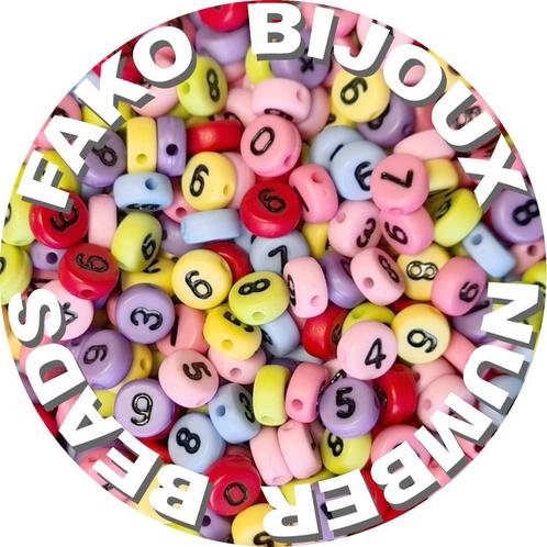 Fako Bijoux® - Cijferkralen  - Number Beads - Acryl Kralen -, Hobby en Vrije tijd, Kralen en Sieraden maken, Verzenden