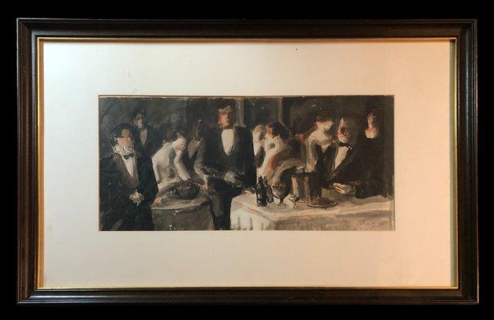 Hazel Lavery (1887-1935) - High society evening in Biarritz, Antiek en Kunst, Kunst | Schilderijen | Klassiek