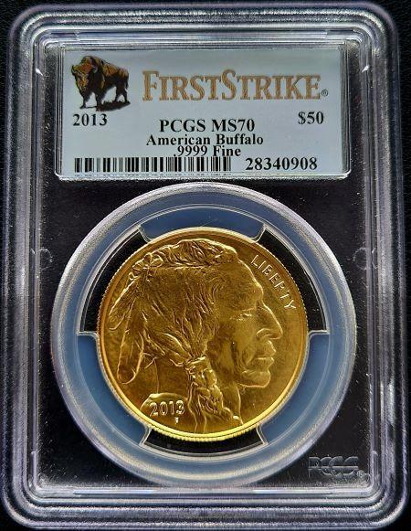 Gouden American Buffalo 1 oz 2013 PGCS MS70, Postzegels en Munten, Munten | Amerika, Midden-Amerika, Losse munt, Goud, Verzenden