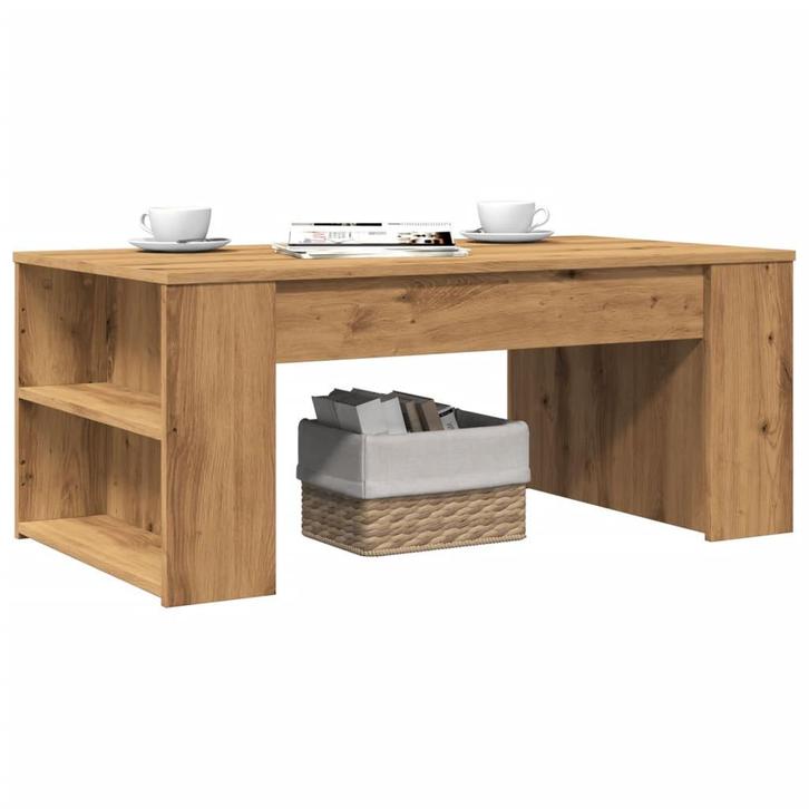 vidaXL Salontafel 102x55x42 cm bewerkt hout artisanaal, Huis en Inrichting, Tafels | Salontafels, 100 tot 150 cm, Nieuw, Overige houtsoorten