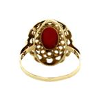 Gouden ring met bloedkoraal 14 krt, Ophalen of Verzenden, Nieuw