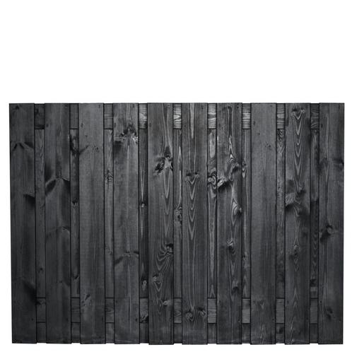 Schutting Tuinscherm Stuttgart 130x180cm zwart gespoten gren, Tuin en Terras, Schuttingen, Minder dan 3 meter, Nieuw, Hout, 1 tot 2 meter