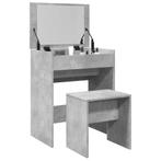 vidaXL Kaptafel met krukje 60x40x113,5 cm betongrijs, Huis en Inrichting, Tafels | Kaptafels, Verzenden, Nieuw