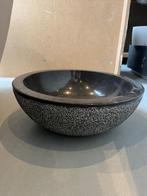 Waskom natuursteen zwart Ø40 cm – 14 cm hoog, robuust & luxe, Nieuw