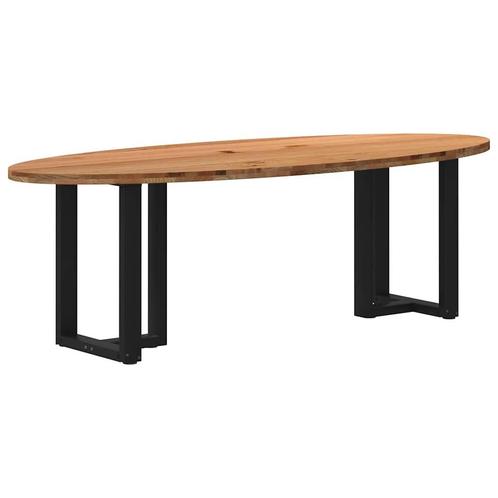 vidaXL Eettafel 240x100x74 cm ovaal massief eikenhout, Huis en Inrichting, Tafels | Eettafels, Nieuw, Verzenden