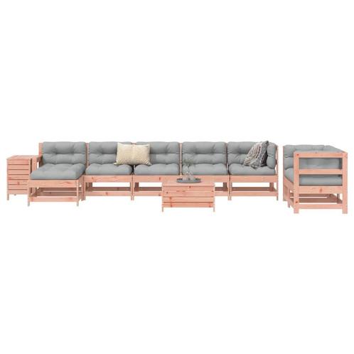 vidaXL 10-delige Loungeset massief douglas vurenhout, Tuin en Terras, Tuinsets en Loungesets, Loungeset, Nieuw, Verzenden