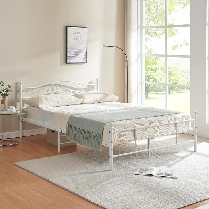 Metalen bed twijfelaar Florenz incl. bedbodem 140x200 wit, Huis en Inrichting, Slaapkamer | Bedden, Verzenden