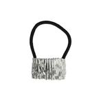 Haarelastiek Geribbeld Cuff Ornament Zilver, Verzenden, Nieuw