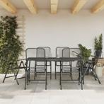 vidaXL 7-delige Tuinset metaalgaas antracietkleurig, Tuin en Terras, Overige materialen, Verzenden, 6 zitplaatsen, Nieuw