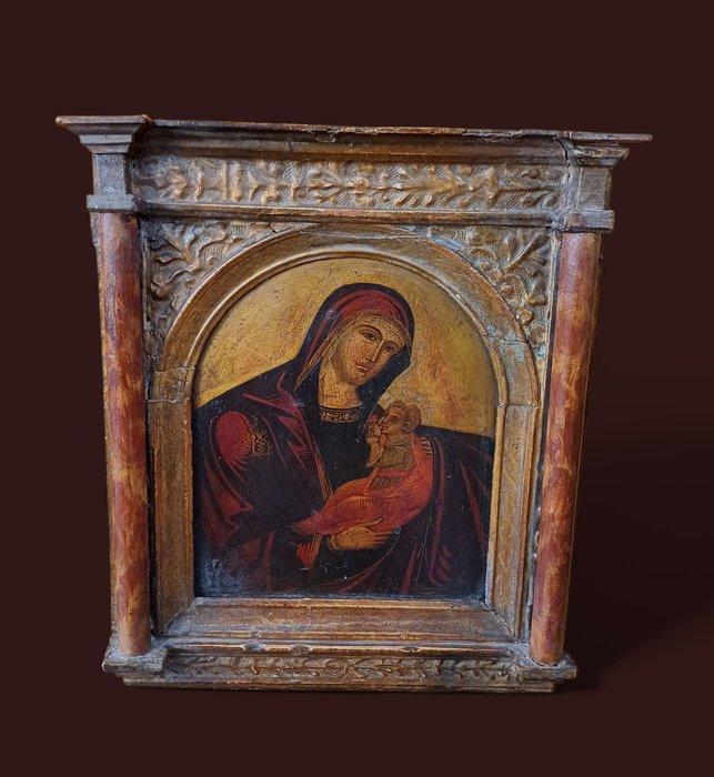 Scuola Veneto - Cretese (XVII) - La Madonna del latte, Antiek en Kunst, Kunst | Schilderijen | Klassiek