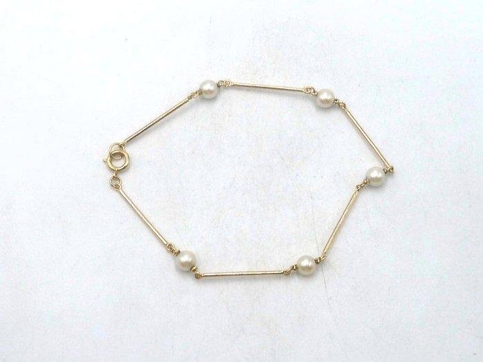 Armband - 18 karaat Geel goud Parel, Sieraden, Tassen en Uiterlijk, Armbanden
