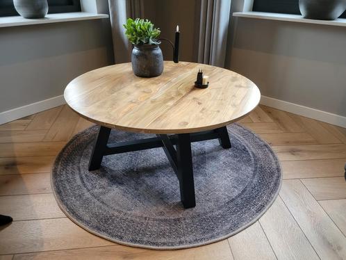 Maatwerk Massief Teakhouten Salontafel, Huis en Inrichting, Tafels | Salontafels, 50 tot 100 cm, Rond, Nieuw, Teakhout, Minder dan 50 cm