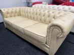 Origineel Creme Leren 3-Zits Chesterfield Bank met Diamonds, Huis en Inrichting, Ophalen, CHESTERFIELD, Driepersoons, Leer