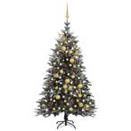 vidaXL Kunstkerstboom met LEDs, kerstballen en sneeuw 120, Diversen, Kerst, Nieuw, Verzenden