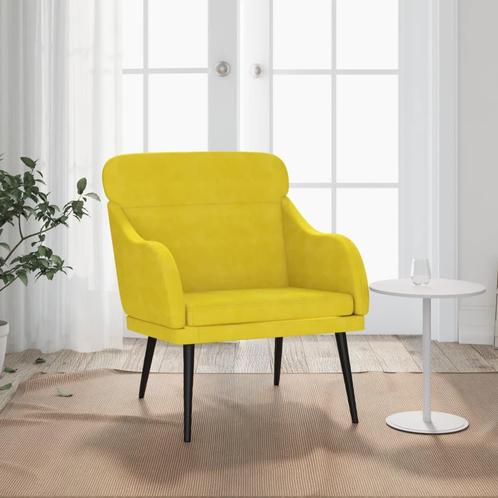 vidaXL Fauteuil 63x76x80 cm fluweel geel, Huis en Inrichting, Fauteuils, Nieuw, Verzenden