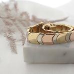 Tricolor gouden schakel armband (Schakelarmband), Sieraden, Tassen en Uiterlijk, Armbanden, Ophalen of Verzenden, Gebruikt, Overige kleuren