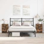 vidaXL Nachtkastjes 2 st 38x35x56 cm bewerkt hout gerookt, Huis en Inrichting, Minder dan 45 cm, Verzenden, Nieuw, 55 tot 70 cm